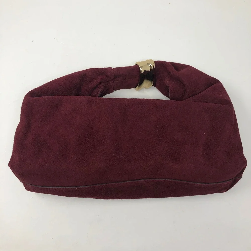 Madewell The Mini Pouch in Suede Cabernet Red Suede‎ NY139 NWT Hobo Purse